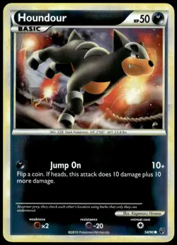 Houndour 54/90 HGSS Undaunted Reverse Holo Common LP Pokemon 2010 - Image 1