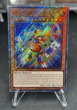 Yugioh! Block Dragon MISPRINT RA04-EN268 - Platinum Secret Rare Stampede - Image 1