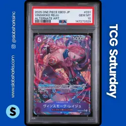 2025 ONE PIECE LEGACY OF THE MASTER #EB03-031 VINSMOKE REIJU ALT ART PSA 10 - Image 1
