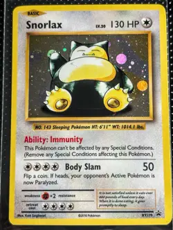 Pokemon Snorlax XY179 Black Star Promo Holo Basic Card XY 2016 with swirl 🌀 - Image 1