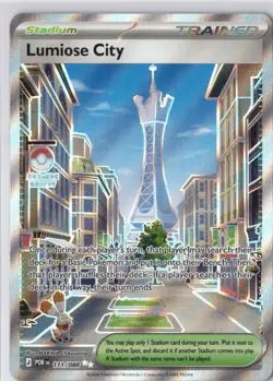 Lumiose City 111/088 Full Art Rare Stadium POR Perfect Order NM Pokemon Card - Image 1