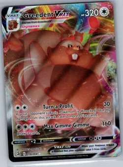 Greedent VMAX 218/264 SWSH08: Fusion Strike - Pokemon Card - NM - Image 1
