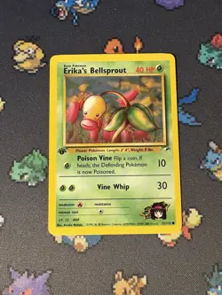 Pokemon Card Erika’s Bellsprout 75/132 Gym Heroes FIRST EDITION - (LP) - Image 1