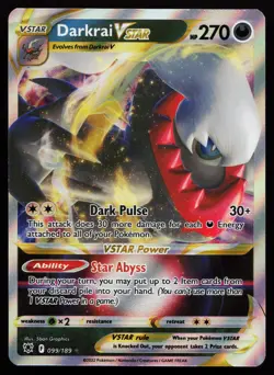 Darkrai VSTAR 099/189 Ultra Rare SWSH10: Astral Radiance Pokemon Card - Image 1