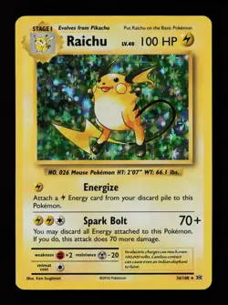 Raichu 36/108 Holo Rare Evolutions Pokemon Cards - Image 1