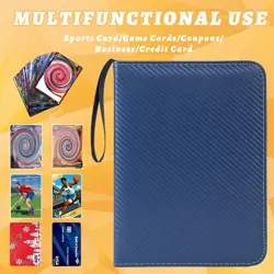 Card Binder 4 Pocket with 50 Removable Sleeves-Can Hold 400 Cards3-Ring Zipper - Image 3