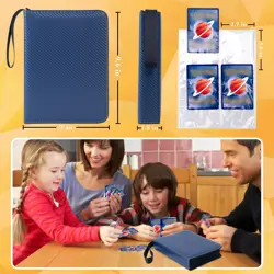Card Binder 4 Pocket with 50 Removable Sleeves-Can Hold 400 Cards3-Ring Zipper - Image 4