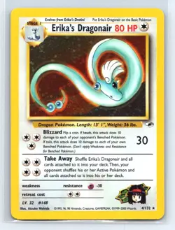 Erika's Dragonair SWIRL Gym Heroes Holo #004/132 English Pokemon Card - LP - Image 3