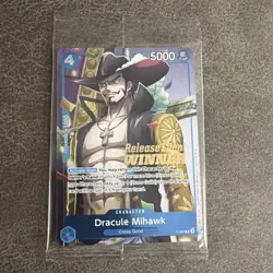 Dracule Mihawk P-081 Pre-Release WINNER Sealed ENG | One Piece Card Game TCG - Image 1