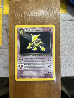 Pokemon TCG Dark Alakazam Holo Rare Card 1/82 Vintage WOTC - Image 1