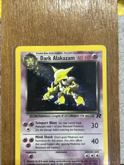 Pokemon TCG Dark Alakazam Holo Rare Card 1/82 Vintage WOTC - Image 2