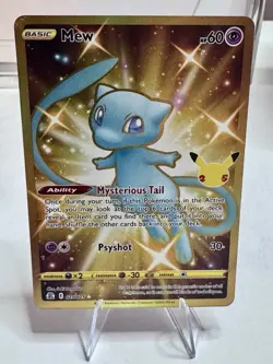Mew 025/025 Celebrations 2021 Secret Rare Gold Pokemon Card TCG - Image 2