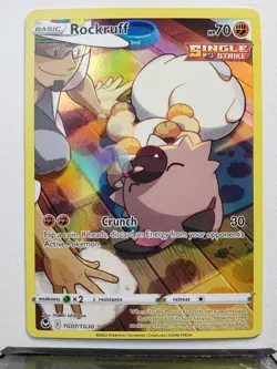 HOLO Rockruff TG07/TG30 NM / M - Silver Tempest Trainer Gallery Pokemon Card - Image 1