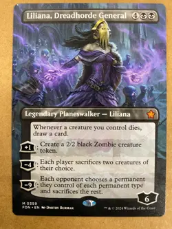 MTG 1x BORDERLESS Liliana, Dreadhorde General 359 Foundations Magic the x1 NM - Image 1