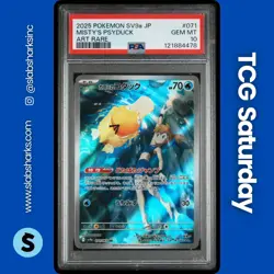 2025 POKEMON HOT WIND ARENA JP #071/063 MISTY'S PSYDUCK ART RARE PSA 10 - Image 1