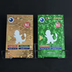 Charmander (004) 2024 Pokemon Pokedex Blk Gold Heart Holo and Green Cracked Ice - Image 2