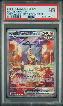 Raging Bolt EX 208/162 Special Illustration Rare Pokemon PSA 9 *922 - Image 1
