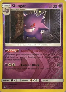 Gengar Reverse Holo Holo Rare Crimson Invasion 38/111 Pokemon Lightly Played - Image 1