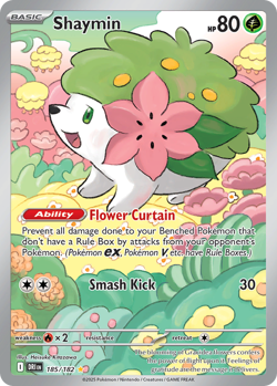 SHAYMIN 185/182 ILLUSTRATION RARE DESTINED RIVALS POKEMON NEAR MINT 3 - Image 1