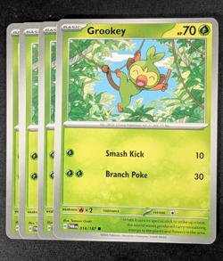 x4 Grookey 014/167 - Twilight Masquerade - Pokemon TCG - Playset - NM - Image 1