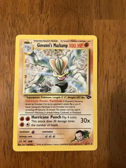Pokemon TCG Gym Challenge #6/132 Giovanni's Machamp Holo - Image 1