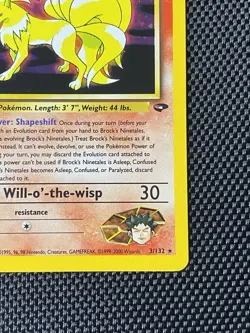 2000 Pokemon Gym Challenge 1st Edition #3/132 Brock's Ninetales Holo Rare - Image 4