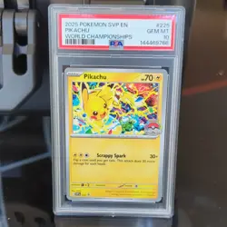 Pokemon Pikachu #225 World Championships 2025 PSA 10 SVP Promo English - Image 1