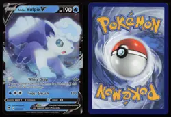 Alolan Vulpix V 033/195 Holo V Rare Silver Tempest Pokemon English NM - Image 3