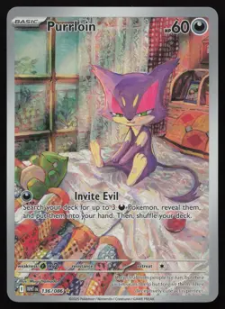 Purrloin 136/086 Illustration Rare White Flare Pokemon English NM - Image 1