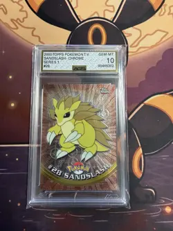 2000 TOPPS CHROME POKEMON T.V. #28 SANDSLASH AGS Graded Gem Mint 10 - Image 1