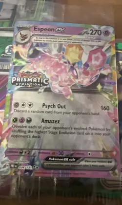 Pokemon TCG Espeon ex 034/131 (Prismatic Evolutions Stamp) Sealed - Image 1