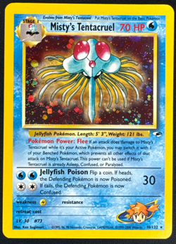 MISTY'S TENTACRUEL 10/132 MP HOLO RARE GYM HEROES POKEMON 2000 - Image 1