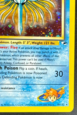 MISTY'S TENTACRUEL 10/132 MP HOLO RARE GYM HEROES POKEMON 2000 - Image 2