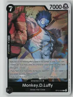 Monkey.D.Luffy OP15-092 One Piece Adventure on Kami's Island Rare Near Mint - Image 1