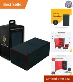 Premium Double Deck Box - Black - Stores 200+ Cards - Perfect for TCG Games - Image 1