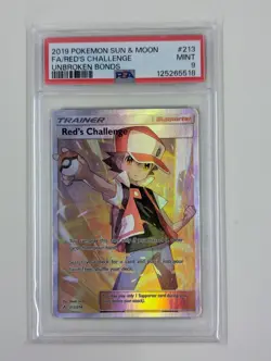 Pokemon TCG Reds Challenge 213/214 SM Unbroken Bonds Full Art Card PSA 9 Mint - Image 1