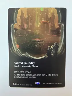 Sacred Foundry (Borderless) (Galaxy Foil) 377 R Edge of Eternities NM MTG - Image 1