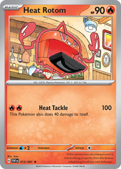 Heat Rotom 013/091 R Paldean Fates Reverse Holo NM/M Pokemon - Image 4