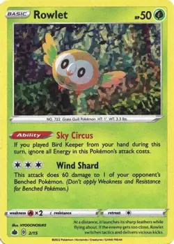 Rowlet 002/015 Holo P McDonald's Promos 2022 Holo NM/M Pokemon - Image 4