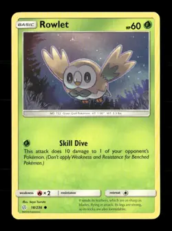 Rowlet 18/236 Cosmic Eclipse NM/M Pokemon - Image 1