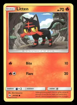 Litten 24/149 C SM Base Set LP Pokemon - Image 1