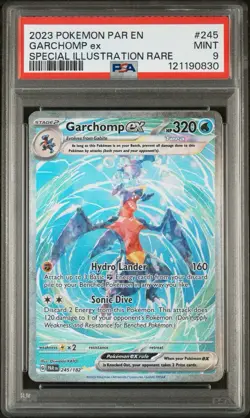 2023 POKEMON - PARADOX RIFT #245 GARCHOMP EX SPECIAL ILLUSTRATION RARE - PSA 9 - Image 1
