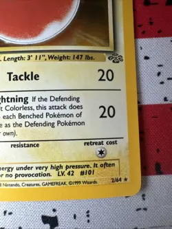 Pokemon TCG Electrode Jungle 2/64 Holo Unlimited Holo Rare Very Light Play - Image 4