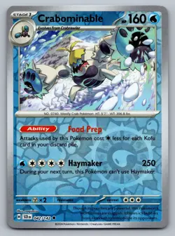 Pokemon TCG SV07: Stellar Crown Crabominable 042/142 Reverse Holo - Image 1