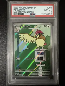 Pokemon TCG Pidgeotto 208/197 Illustration Rare Holo Obsidian Flames PSA 10 - Image 1