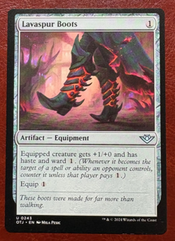 x1 Lavaspur Boots - 243 U OTJ - MTG Magic Never Played x1 - Image 1