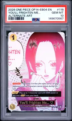 PSA 10 YOU'll FRIGHTEN ME... OP14-118 THE AZURE SEA'S SEVEN ONE PIECE 😍 - Image 1