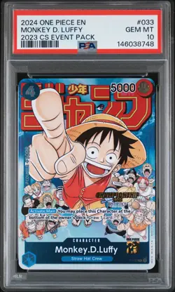 MONKEY D. LUFFY 2024 ONE PIECE CHAMPIONSHIP 2023 EVENT PACK #033 PSA 10 - Image 1