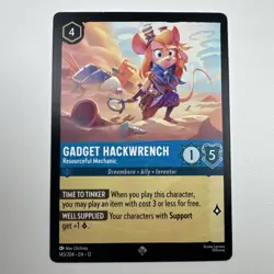 Disney Lorcana Wilds Unknown Gadget Hackwrench 145/204 Super Rare Near Mint - Image 1