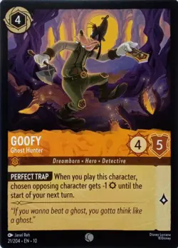 21/204 GOOFY GHOST HUNTER EN10 COMMON DISNEY LORCANA CARD - Image 1